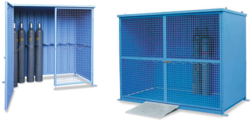 Gasflessendepot met openslaande gaasdeuren