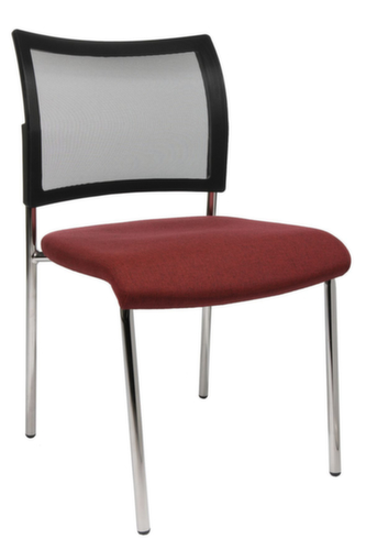 Topstar Bezoekersstoel Visit 10 met mesh rugleuning, zitting stof (100% polypropyleen), bordeaux
