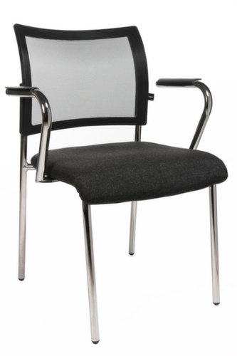 Topstar Bezoekersstoel Visit 10 met mesh rugleuning, zitting stof (100% polypropyleen), antraciet