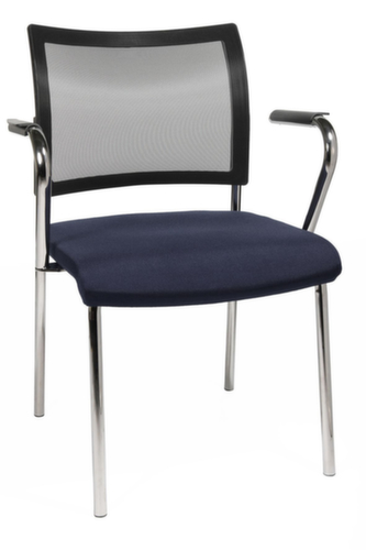 Topstar Bezoekersstoel Visit 10 met mesh rugleuning, zitting stof (100% polypropyleen), donkerblauw