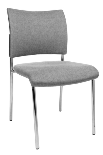 Topstar Bezoekersstoel Visit 10 met beklede rugleuning, zitting stof (100% polypropyleen), lichtgrijs