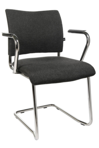 Topstar Beklede bezoekersstoel met sledeframe Visit 20, zitting stof (100% polypropyleen), antraciet