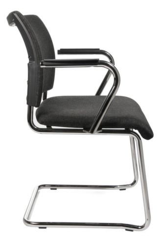 Topstar Beklede bezoekersstoel met sledeframe Visit 20, zitting stof (100% polypropyleen), antraciet