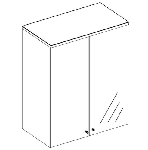 Nowy Styl Opzetkast E10 met glazen deuren voor kantoorkast