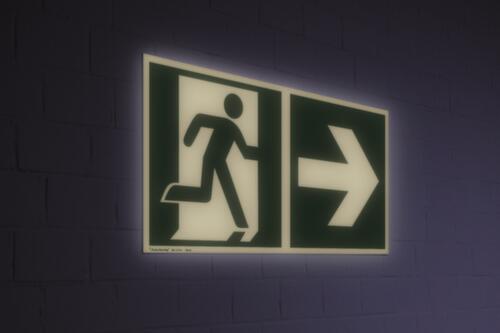 Bord voor vluchtroutesignalering SafetyMarking® nooduitgang