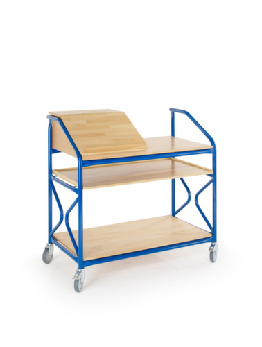 Rollcart Mobiele lessenaar, RAL5010 gentiaanblauw