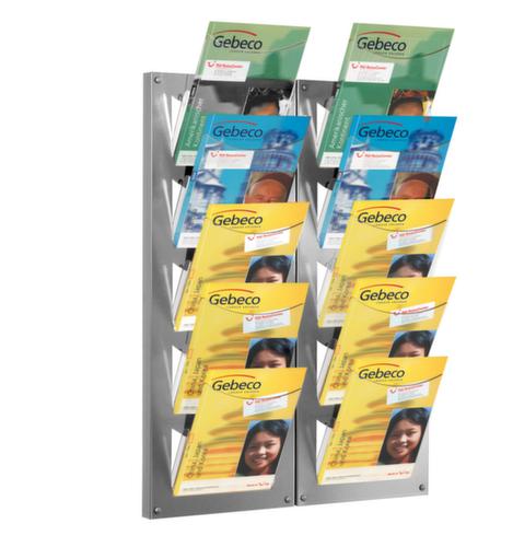 Wandfolderhouder NovaX, 5 planken, onderstel zilverkleurig