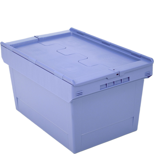 BITO Herbruikbare bak verzegelbaar, inhoud 58 l, Tweedelig scharnierdeksel