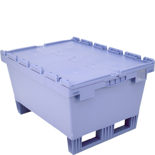 BITO Herbruikbare grootvolumebak met dubbele bodem + vorkopening, inhoud 114 l, krokodildeksel