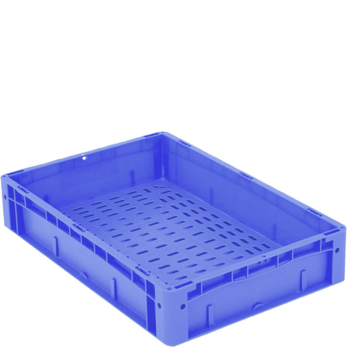 BITO Euronorm stapelcontainers met geperforeerde bodem, blauw, inhoud 21 l