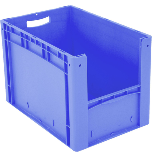 BITO Euronorm zichtbare opslagcontainer met toegangsopening, blauw, HxLxB 420x600x400 mm