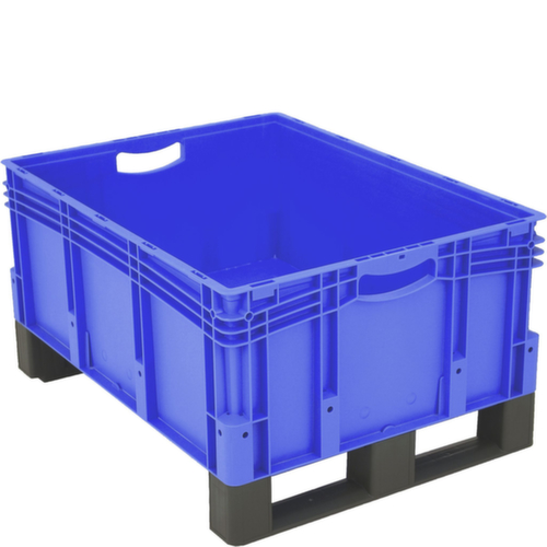 BITO Euronorm-stapelbak met dubbelde bodem, blauw, inhoud 121 l