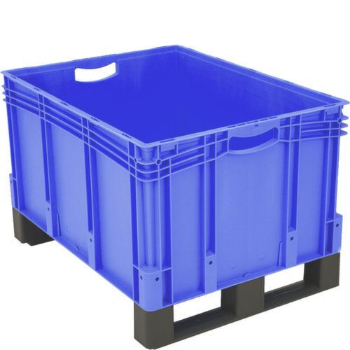 BITO Euronorm-stapelbak met dubbelde bodem, blauw, inhoud 164 l