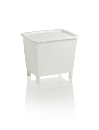 Onderrijdbare rechthoekige bak, inhoud 210 l, natuur, 4 voeten