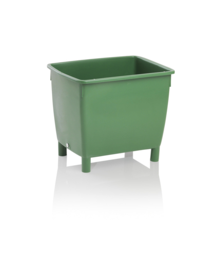 Onderrijdbare rechthoekige bak lichtdicht, inhoud 210 l, groen, 4 voeten