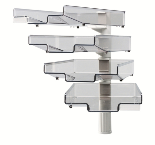 Hansa Zwenkbare brievenbakken, 4 vakken 240x320 mm, lichtgrijs