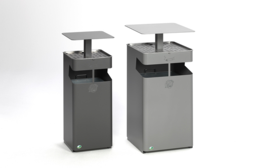 Combi-asbak met dak, zilverkleurig