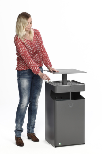 Combi-asbak met dak, ijzerglans