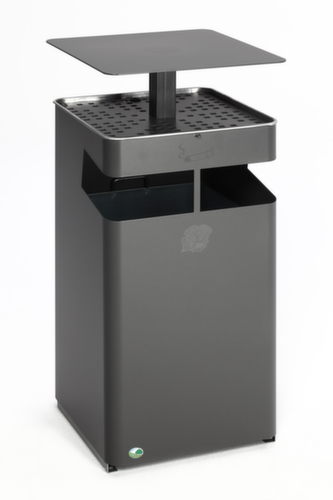 Combi-asbak met dak, ijzerglans