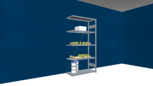 hofe RVS inhaakstelling, hoogte x breedte x diepte 2000 x 1010 x 435 mm, 5 legborden