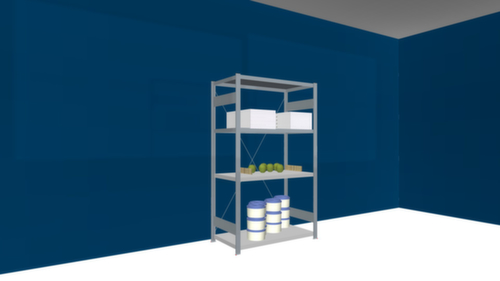 hofe RVS inhaakstelling, hoogte x breedte x diepte 1750 x 1060 x 535 mm, 4 legborden