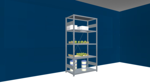 hofe RVS inhaakstelling, hoogte x breedte x diepte 2000 x 1060 x 535 mm, 5 legborden