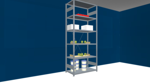 hofe RVS inhaakstelling, hoogte x breedte x diepte 2500 x 1060 x 535 mm, 6 legborden