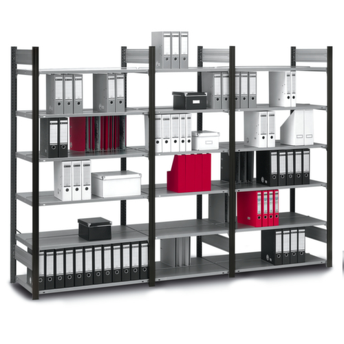 hofe Boutloos vijlrek Bevestigingsgebied voor gebruik aan beide zijden, 7 vloer, RAL 9005 gitzwart/RAL 9006 blank aluminiumkleurig