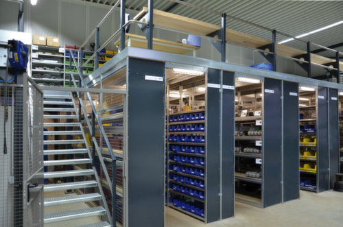 hofe Traversestelling in middelzware uitvoering, hoogte x breedte x diepte 2000 x 1360 x 435 mm, 5 legborden