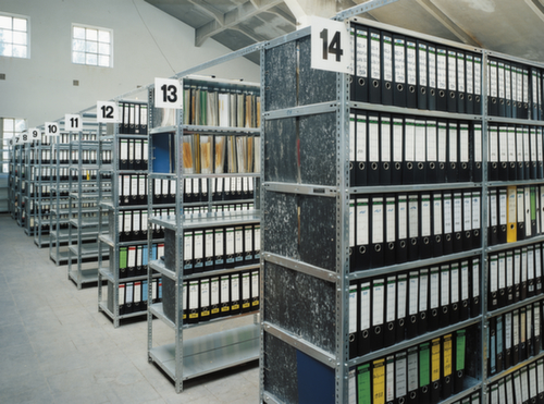 hofe Schroefbaar vijlenrek Bevestigingsveld voor gebruik aan beide zijden, 7 vloer, RAL7035 lichtgrijs