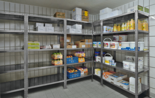 hofe RVS stelling, hoogte x breedte x diepte 2500 x 1000 x 600 mm, 6 legborden