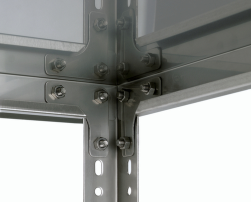 hofe RVS stelling, hoogte x breedte x diepte 2500 x 1000 x 600 mm, 6 legborden