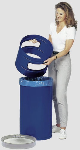 VAR Combi-asbak H 100, RAL5010 gentiaanblauw