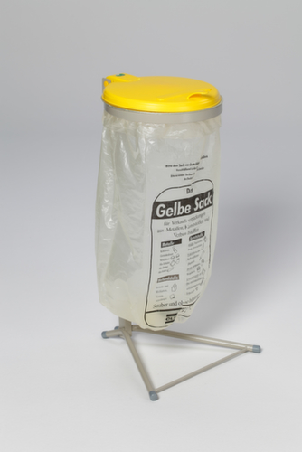 VAR Vuilniszakstandaard, voor 120-liter-zakken, kiezelgrijs, deksel geel