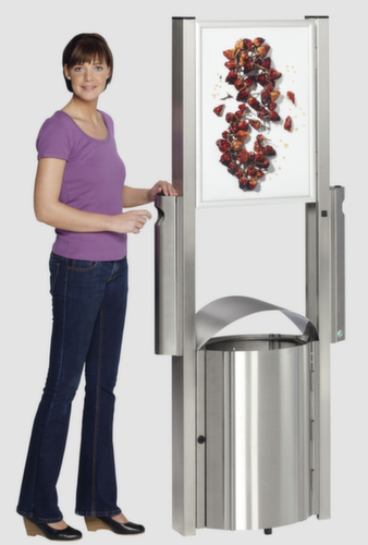 RVS afvalbak voor buitenshuis, 50 l