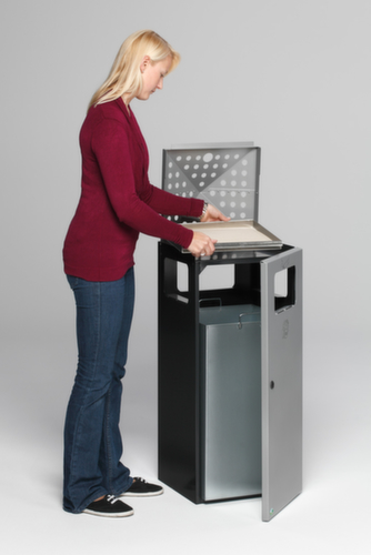 VAR Combi-asbak H 92, RAL7021 zwartgrijs