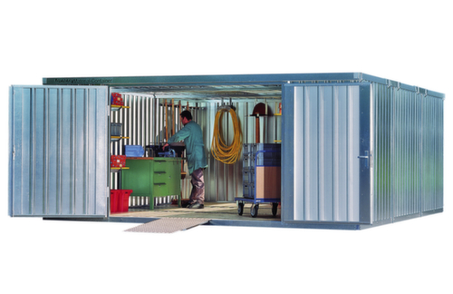 Säbu Gegalvaniseerde materiaalcontainer FLADAFI® met 3 modules