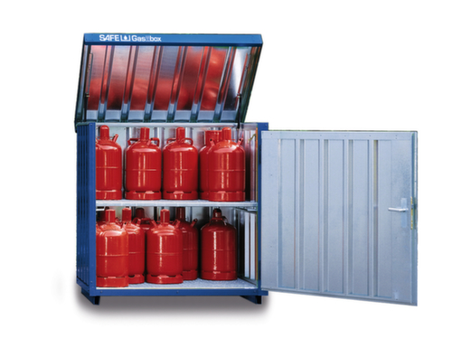 Gasflessendepot met opklapbaar dak