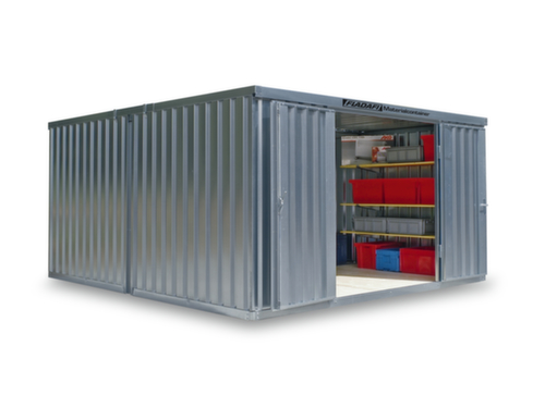 Säbu Gegalvaniseerde materiaalcontainer FLADAFI® met 2 modules