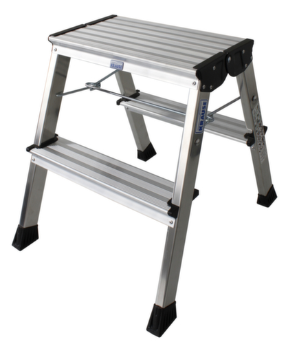 Krause Verrijdbaar vouwtrapje Monto® Rolly®, aluminium, aluminium-zilver
