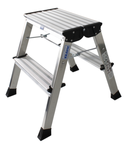 Krause Verrijdbaar vouwtrapje Monto® Rolly®, aluminium, aluminium-zilver