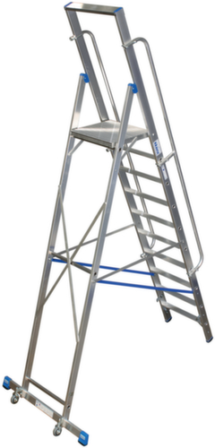 Krause Ladder STABILO® Professional met leuning aan twee zijden, 10 trede(n) met traanplaatprofiel