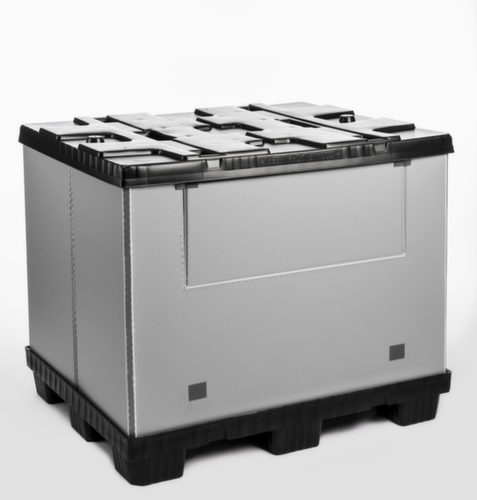 Walther Faltsysteme Palletvouwkrat extra licht, belasting 500 kg, 9 voeten, lengte x breedte 1200 x 1000 mm