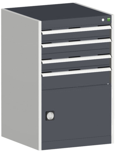 bott Ladekast cubio oppervlak 650 x 525 mm, 4 lade(n), RAL7035 lichtgrijs/RAL7016 antracietgrijs