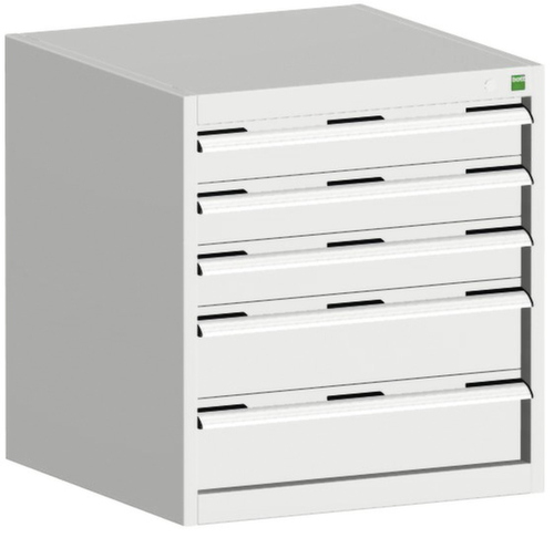 bott Ladekast cubio oppervlak 650 x 525 mm, 5 lade(n), RAL7035 lichtgrijs/RAL7035 lichtgrijs