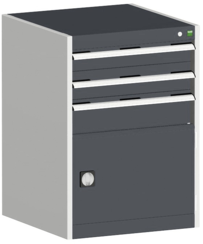 bott Ladekast cubio oppervlak 650 x 525 mm, 3 lade(n), RAL7035 lichtgrijs/RAL7016 antracietgrijs