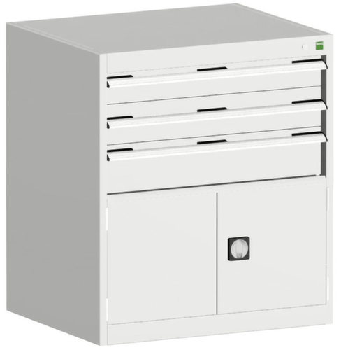 bott Ladekast cubio oppervlak 800 x 650 mm, 3 lade(n), RAL7035 lichtgrijs/RAL7035 lichtgrijs