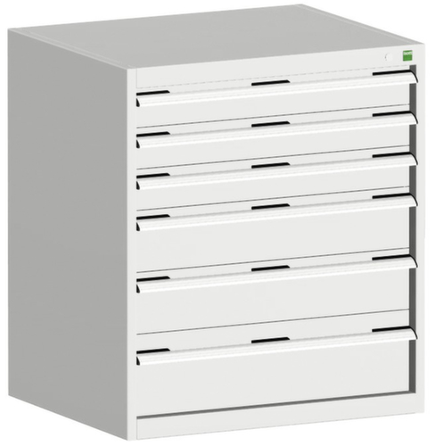 bott Ladekast cubio oppervlak 800 x 650 mm, 6 lade(n), RAL7035 lichtgrijs/RAL7035 lichtgrijs