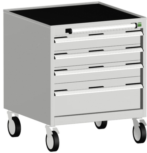 bott Verrijdbare ladekast cubio, 4 lade(n), RAL7035 lichtgrijs/RAL7035 lichtgrijs