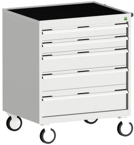 bott Verrijdbare ladekast cubio, 5 lade(n), RAL7035 lichtgrijs/RAL7035 lichtgrijs
